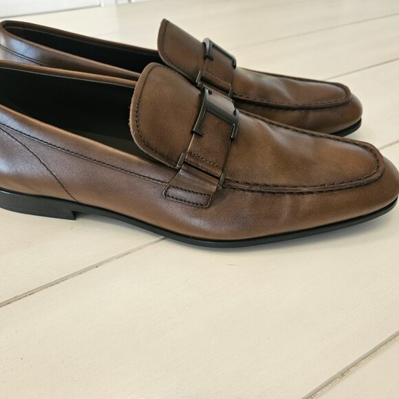 Tod's T Timeless Brown Calf Leather Loafers - Size 11 US/10 UK - Picture 2 of 12